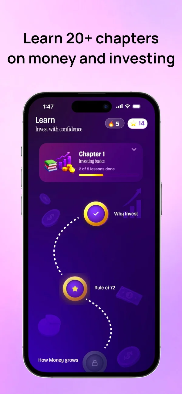 Learn screen: Chapter 1, Investing basics